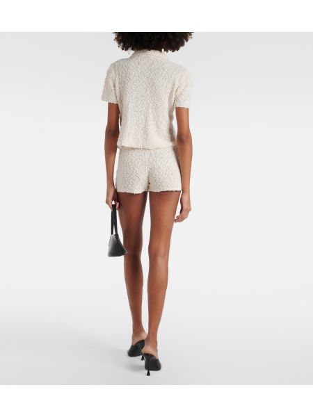 Pantalones cortos de algodón de punto Magda Butrym blanco