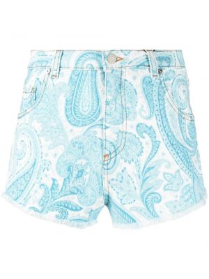 Paisley trykt jeans-shorts Etro blå