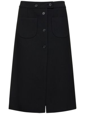 Krepové midi sukně Courrèges černé