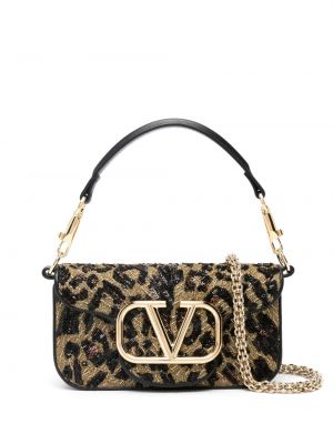 Чанта през рамо с принт с леопардов принт Valentino Garavani