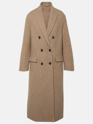 Kašmírový kabát Brunello Cucinelli hnedá