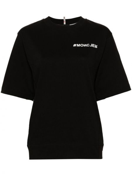 T-shirt en coton avec applique Moncler Grenoble noir