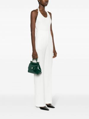 Dabīgās ādas shopper soma Dolce & Gabbana zaļš