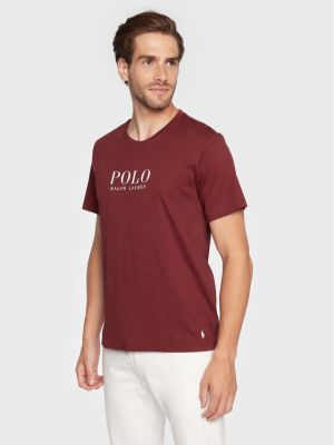 Поло тениска slim Polo Ralph Lauren винено червено