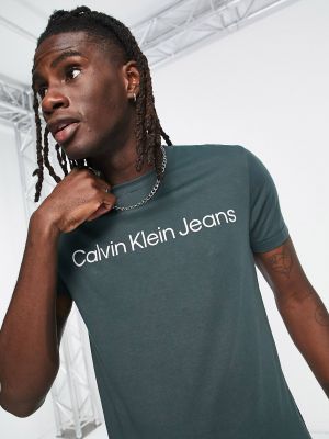 Приталенное поло Calvin Klein зеленое
