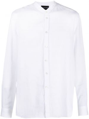 Lniana koszula Emporio Armani biała
