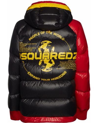 Péřová bunda z nylonu s potiskem Dsquared2