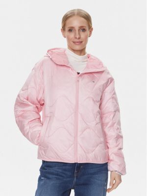 Kabát Tommy Jeans rózsaszín