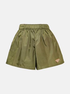 Pantalones cortos de nailon Prada verde