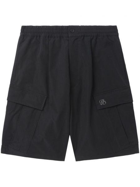 Brodeerattu cargo shortsit Five Cm musta