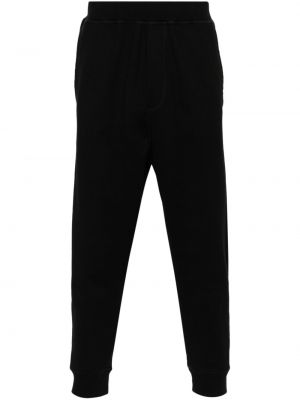 Kokvilnas treniņtērpa bikses ar apdruku Dsquared2 melns