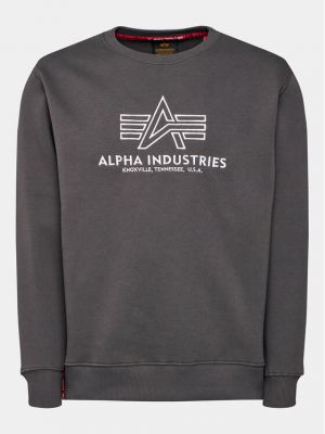 Priliehavá mikina Alpha Industries sivá