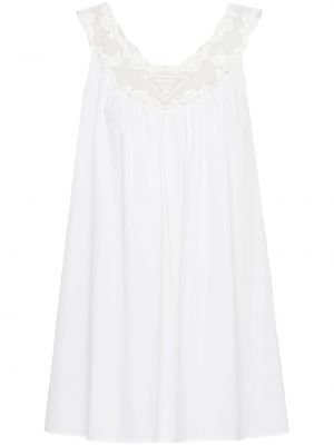 Αμάνικο φόρεμα με δαντέλα Prada λευκό