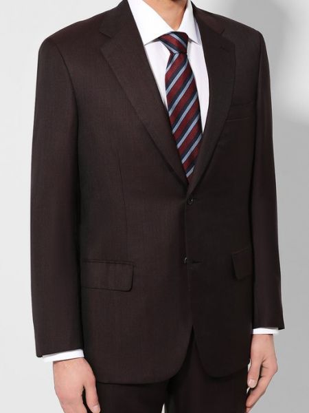 Шелковый шерстяной костюм Brioni бордовый