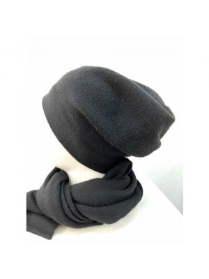 Комплект бини FORTI Комплект шапка + шарф женский зимний зимний, шерсть, OneSize черный