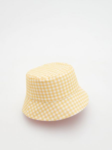 Kockovaný klobúk Reserved biela