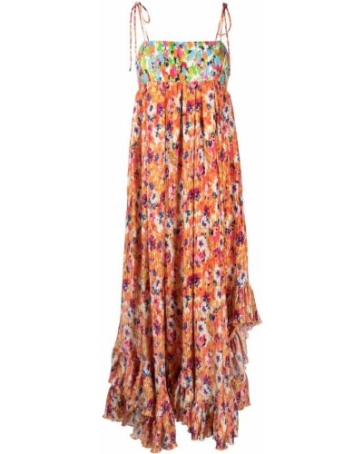 Plissert trykt floral dress Msgm oransje