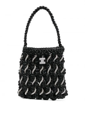 Плетени шопинг чанта с кристали Yuzefi