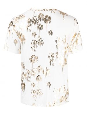 Koszulka bawełniana w kwiatki z nadrukiem Cynthia Rowley biała