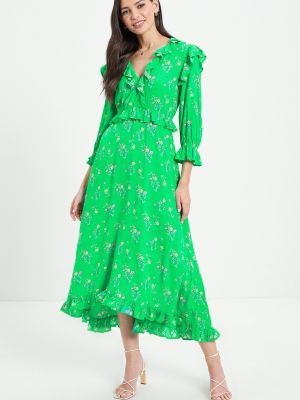 Платье миди в цветочек с принтом с v-образным вырезом Y.a.s. зеленый