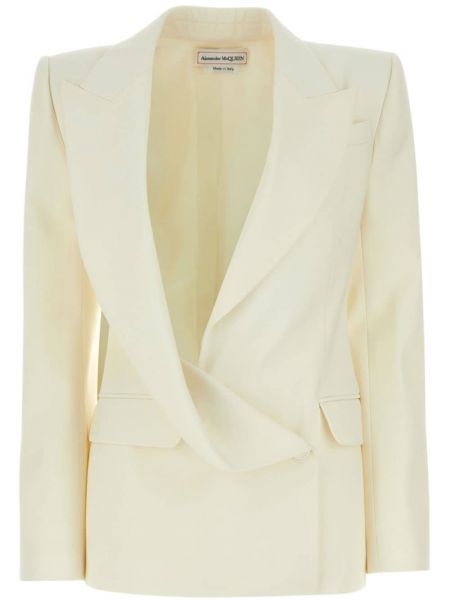 Blazer i uld Alexander Mcqueen hvid