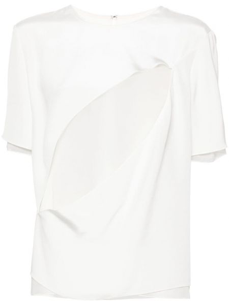 Копринена къса блуза Peter Do бяло