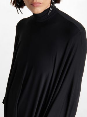 Sukienka midi z dżerseju drapowana Balenciaga czarna