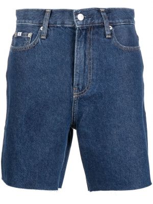 Shorts en jean taille haute Calvin Klein Jeans bleu