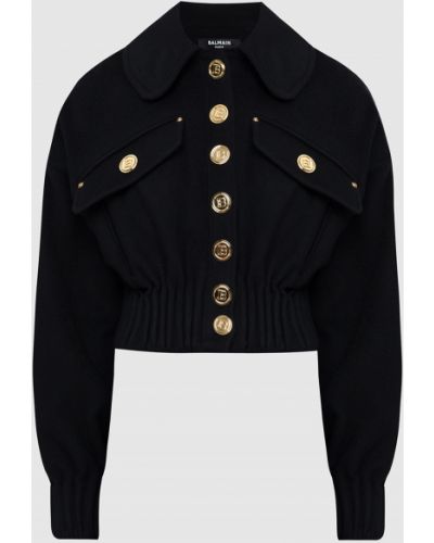 Вовняна куртка Balmain, чорна