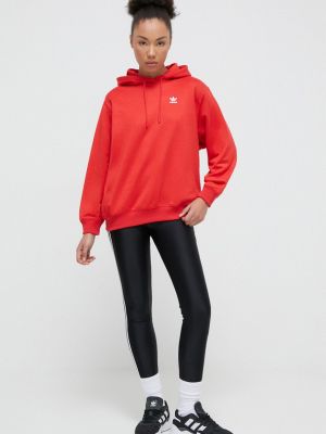 Mikina s kapucí s potiskem Adidas Originals červená