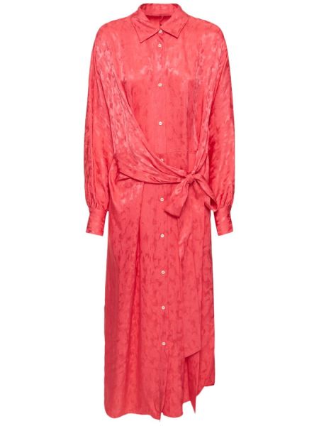 Viskózové midi šaty Msgm růžové