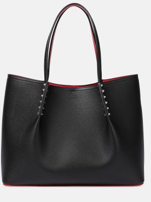 Δερμάτινη τσάντα shopper Christian Louboutin μαύρο