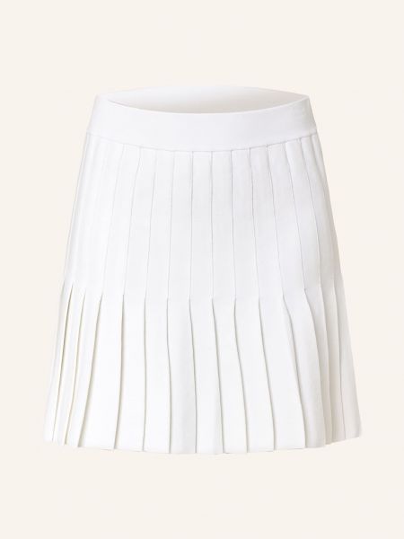 Dzianinowa mini spódniczka plisowana Sandro biała