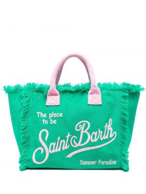 Brodert shoppingbag Mc2 Saint Barth grønn