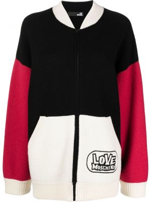 Fleece lang jakke Love Moschino svart