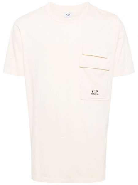 Bavlněné tričko s kapsami C.p. Company béžové