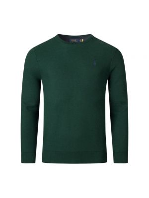 Dzianinowy sweter bawełniany Polo Ralph Lauren zielony