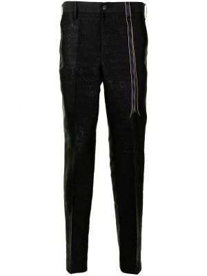 Pantalones ajustados de tejido jacquard Doublet negro