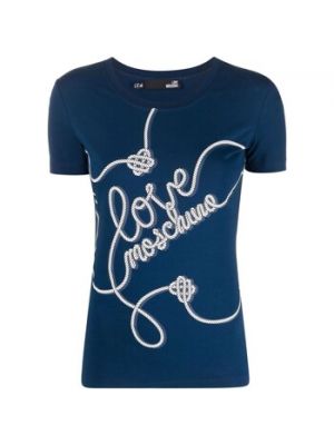 Koszulka z krótkim rękawem Love Moschino niebieska