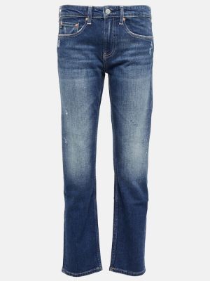 Укороченные джинсы со средней посадкой Ag Jeans, синие