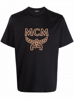 Camiseta con estampado Mcm negro
