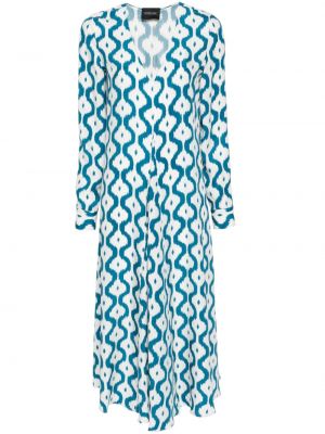 Jedwabna sukienka midi w abstrakcyjne wzory Simonetta Ravizza