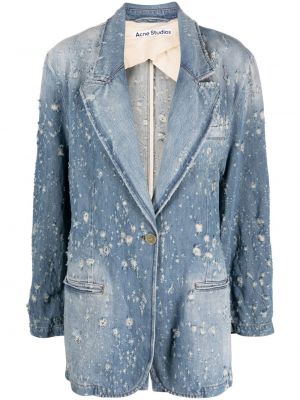 Traper jakna s izrezima s izlizanim efektom Acne Studios plava