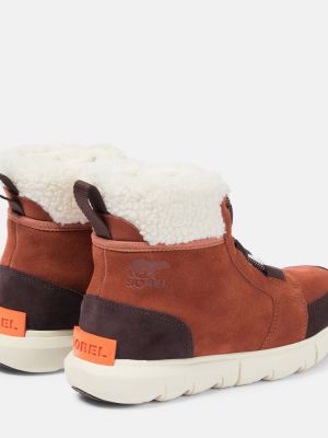 Semišové sněžné boty Sorel béžové