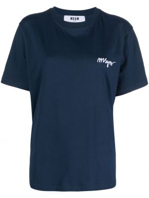 Broderet t-shirt Msgm blå