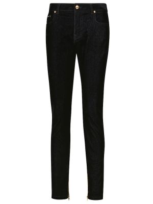 Slim fit skinny džíny s vysokým pasem na zip Tom Ford černé