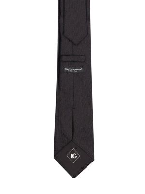 Žakárová kravata Dolce & Gabbana čierna