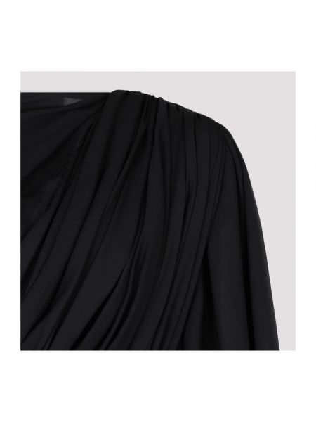 Vestido largo drapeado Balenciaga negro