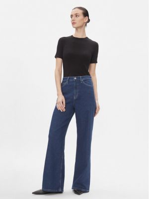 Slim fit priliehavé skinny fit džínsy s vysokým pásom Calvin Klein modrá