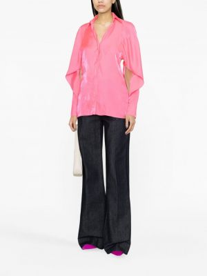 Satin hemd mit drapierungen Victoria Beckham pink